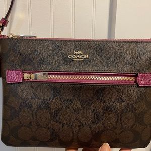 Coach large signature wristlet